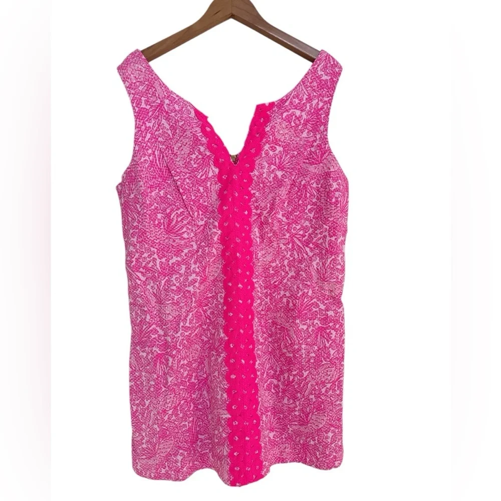 Lilly Pulitzer Pink & White Printed Sleeveless Shift Dress - Picture 1 of 9
